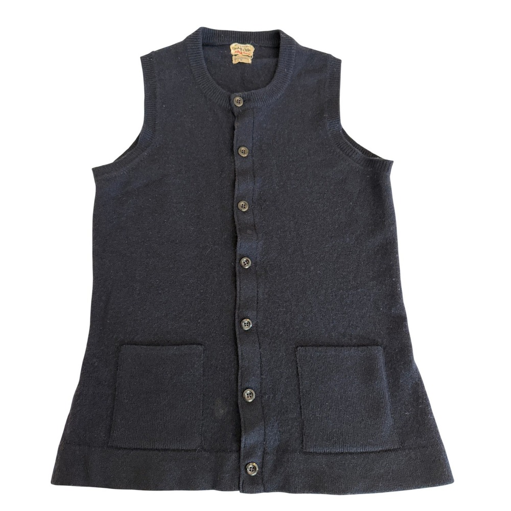 Vintage Alan Paine Strawbridge Navy Lambswool Sweater Vest Made England M